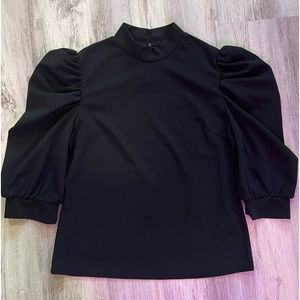 Black puff sleeve turtleneck (large)